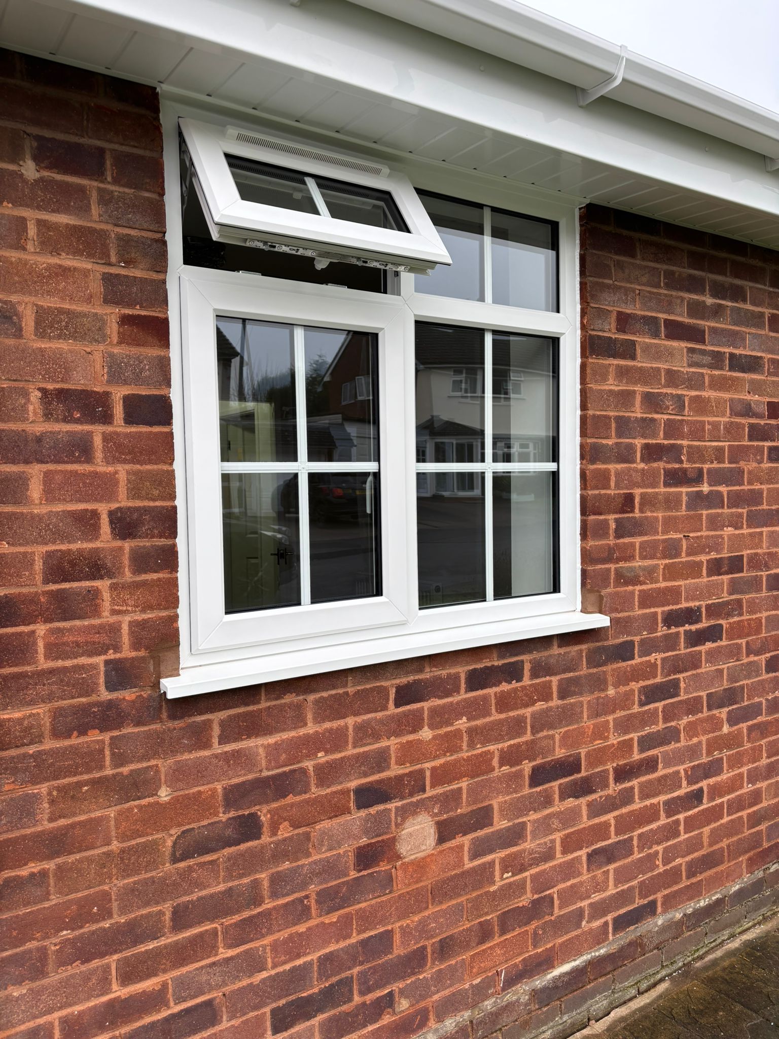 White UPVC Window with Opening Vent